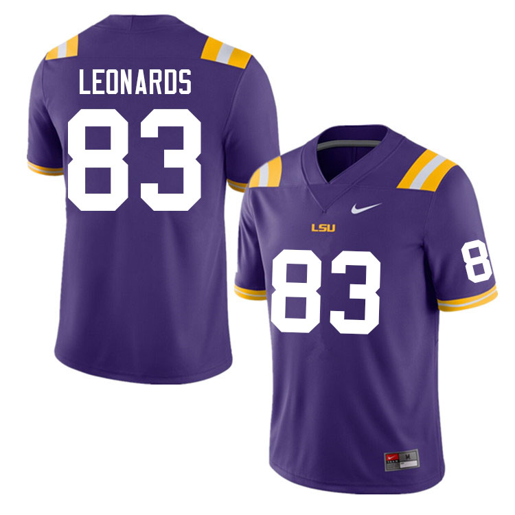 Men #83 Gabe Leonards LSU Tigers College Football Jerseys Sale-Purple